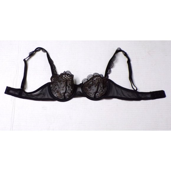 🆕SIMONE PERELE Singuliere Demi Sheer Underwire Non-Padded Bra Black 32B #1A2330 - Picture 3 of 5